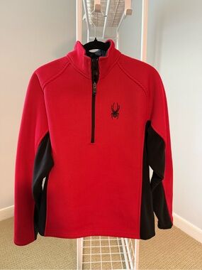 Spyder Red and Black Half-Zip Performance Pullover